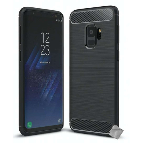 Htdmobiles - Coque silicone gel carbone pour Samsung Galaxy S9 + film ecran - NOIR Htdmobiles  - Accessoires Samsung Galaxy S Accessoires et consommables