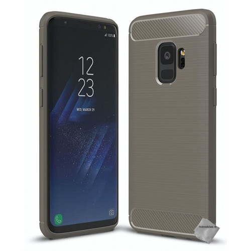 Htdmobiles - Coque silicone gel carbone pour Samsung Galaxy S9 + film ecran - GRIS Htdmobiles  - Accessoires Samsung Galaxy S Accessoires et consommables