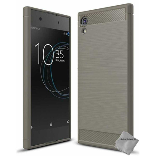 Htdmobiles - Coque silicone gel carbone pour Sony Xperia XA1 Plus + verre trempe - GRIS Htdmobiles  - Accessoire Smartphone