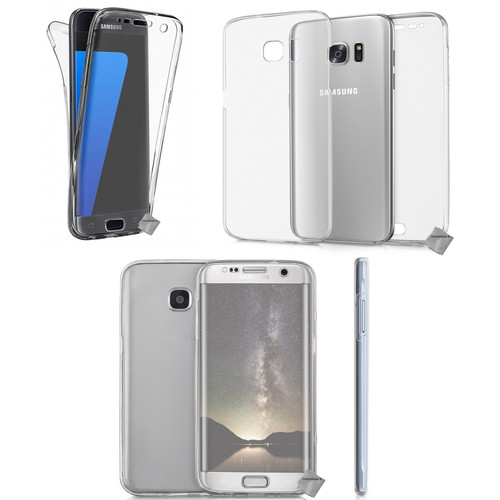 Htdmobiles - Coque silicone gel fine 360 integrale Samsung G930 Galaxy S7 + verre trempe - TRANSPARENT Htdmobiles  - Verre trempe galaxy s7