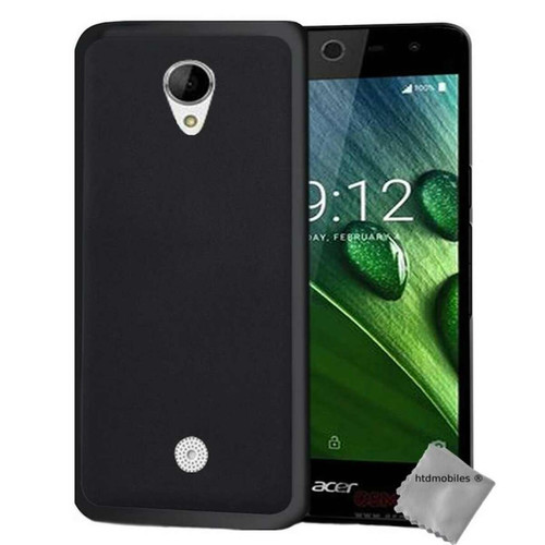 Coque, étui smartphone Htdmobiles Coque silicone gel fine pour Acer Liquid Zest 4G Z528 + verre trempe - NOIR