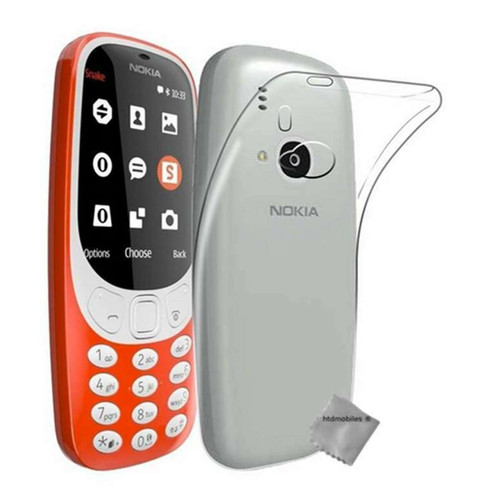 Htdmobiles - Coque silicone gel fine pour Nokia 3310 (2017) + film ecran - TPU TRANSPARENT Htdmobiles  - Nokia 3310