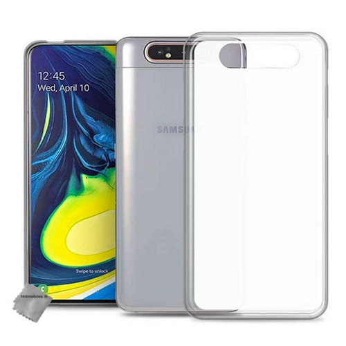 Htdmobiles - Coque silicone gel fine pour Samsung Galaxy A80 + verre trempe - BLANC TRANSPARENT Htdmobiles  - Coque Galaxy S6 Coque, étui smartphone