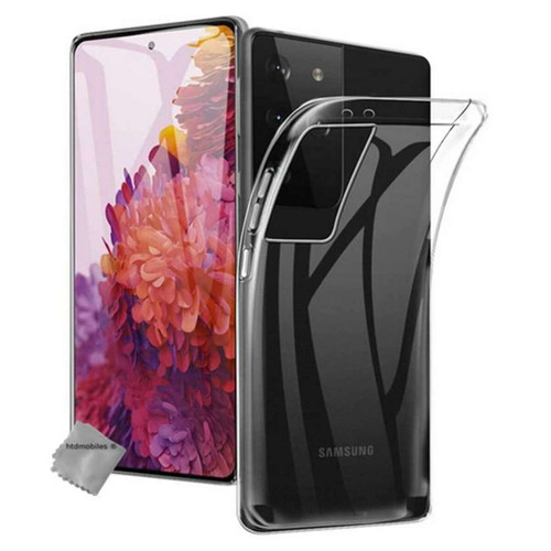 Htdmobiles - Coque silicone gel fine pour Samsung Galaxy S21 Ultra 5G + verre trempe - TPU TRANSPARENT Htdmobiles - Accessoire Smartphone