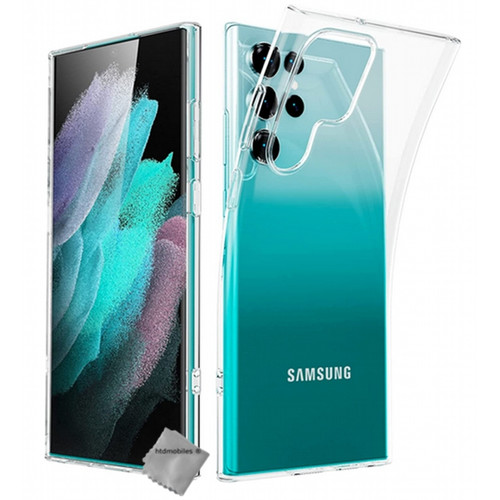 Htdmobiles - Coque silicone gel fine pour Samsung Galaxy S22 Ultra 5G + verre trempe - TPU TRANSPARENT Htdmobiles  - Coque, étui smartphone