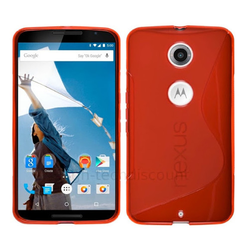 Htdmobiles - Housse etui coque pochette silicone gel fine pour Google Motorola Nexus 6 + film ecran - ROUGE Htdmobiles  - Coque, étui smartphone