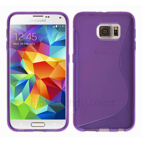 Coque, étui smartphone Htdmobiles Housse etui coque pochette silicone gel fine pour Samsung G925F Galaxy S6 Edge + film ecran - MAUVE