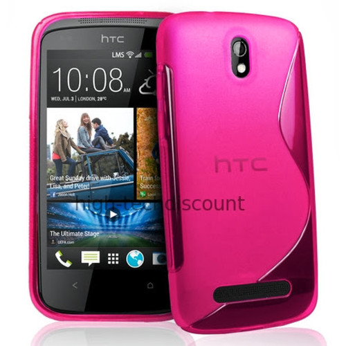 Coque, étui smartphone Htdmobiles Housse etui coque pochette silicone gel pour HTC Desire 500 + film ecran - ROSE