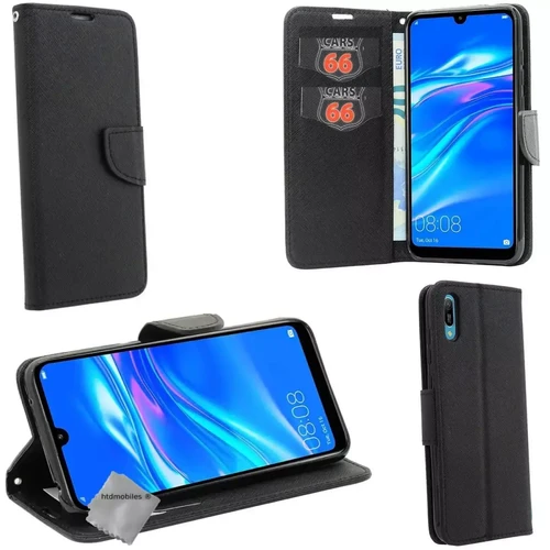 Htdmobiles - Housse portefeuille avec coque intérieure en silicone pour Huawei Y6s + film ecran - NOIR / NOIR Htdmobiles  - Coque iphone 5, 5S Accessoires et consommables