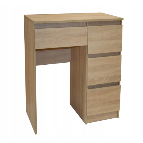 Bureau et table enfant Hucoco ADA - Bureau droit 4 tiroirs taille compacte - Dimensions 90x50x76.5 - Bureau avec rangement - Sonoma