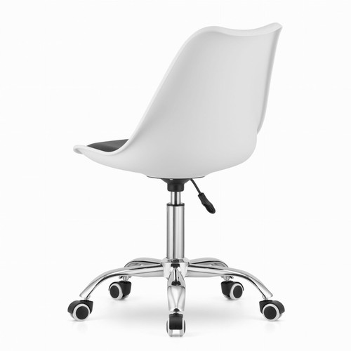 Chaises ALBAD - Fauteuil pivotant style moderne bureau/chambre d'ado - 91.5x48x43 cm - Chaise de bureau - Blanc