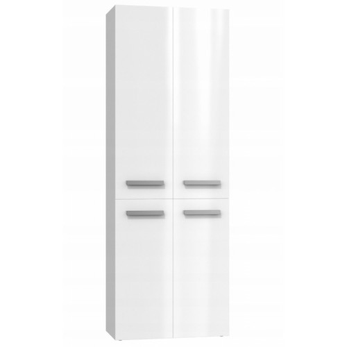 Hucoco - ELLOS - Armoire de salle de bain avec deux paniers - Poignées minimalistes - Dimensions : 174x60x30 - Colonne de rangement - Blanc - Meuble de rangement 30 cm de profondeur
