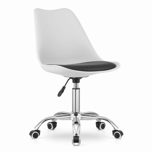Hucoco - ALBAD - Fauteuil pivotant style moderne bureau/chambre d'ado - 91.5x48x43 cm - Chaise de bureau - Blanc - Chaise de bureau Chaises