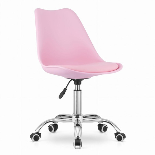 Hucoco - ALBADI - Fauteuil pivotant style moderne bureau/chambre d'enfant - 91.5x56.5x48.5 cm - Chaise de bureau - Rose - Chaise de bureau Chaises