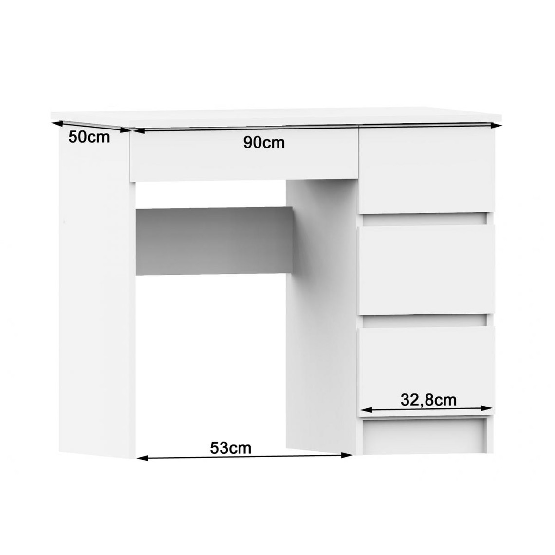 Hucoco DARYA | Bureau contemporain 90x77x50 cm | 4 tiroirs larges | Table ordinateur multi-rangements | Design moderne & fonct