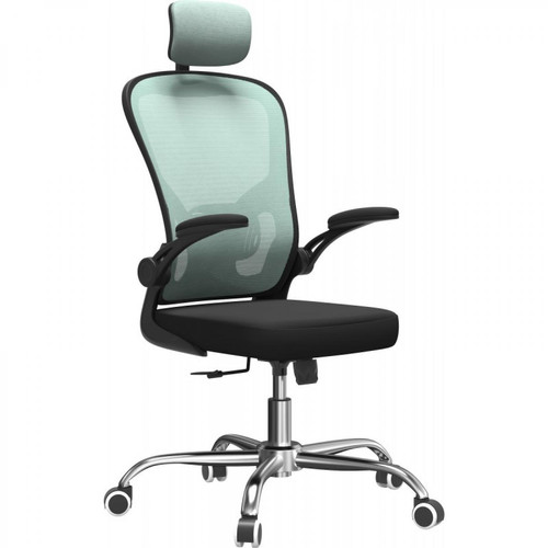 Hucoco - JEANA - Fauteuil de bureau ergonomique - Hauteur ajustable - Avec accoudoirs - Chaise de bureau pivotante - Bleu - Hucoco