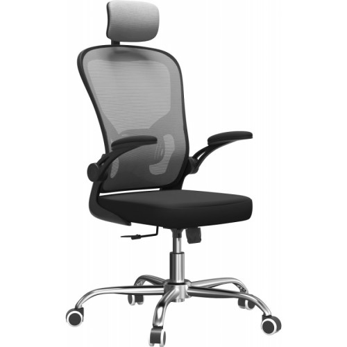 Hucoco -JEANA - Fauteuil de bureau ergonomique - Hauteur ajustable - Avec accoudoirs - Chaise de bureau pivotante - Gris Hucoco  - Chaise de bureau Chaises