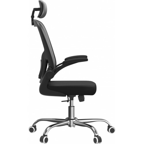 Topeshop JEANA - Fauteuil de bureau ergonomique - Hauteur ajustable - Avec accoudoirs - Chaise de bureau pivotante - Gris