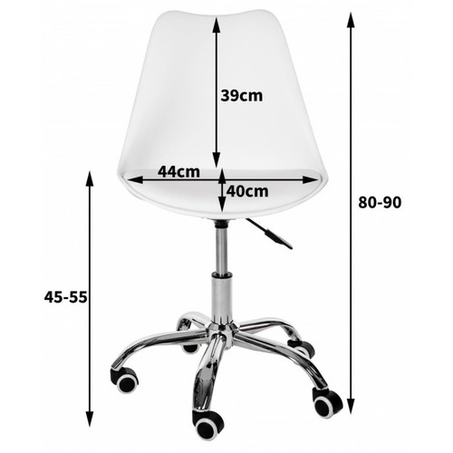 Chaises LUMIE - Chaise de bureau pivotant moderne pour enfant PU - Réglable en hauteur - Dossier ergonomique - Rouge