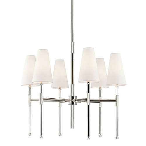 Suspensions, lustres HUDSON VALLEY LIGHTING Chandelier Bowery 6x5W E14 Nickel