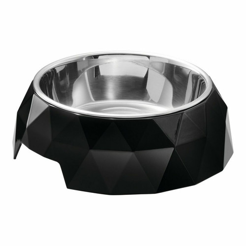 Gamelle pour chien Hunter Mangeoire pour chiens Hunter Kimberley Mélamine Noir Acier inoxydable Triangulaire (22,5 x 22,5 x 4,5 cm)