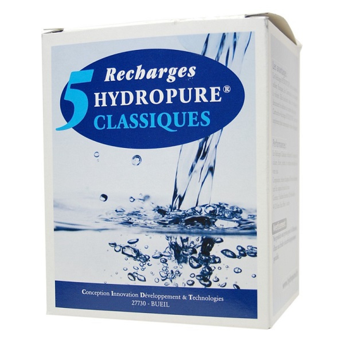 Carafe filtrante Hydropure 5 recharges filtrantes (filtre Classique) - HYDROPURE RC