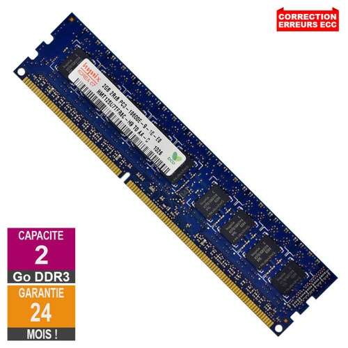 Hynix - Barrette Mémoire 2Go RAM DDR3 Hynix HMT125U7TFR8C-H9 PC3-10600E 1333MHz 2Rx8 Hynix  - Memoire pc reconditionnée