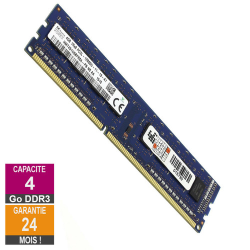 RAM PC Hynix Barrette Mémoire 4Go RAM DDR3 Hynix HMT451U6BFR8A-PB DIMM PC3L-12800U 1Rx8