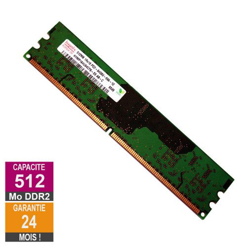 Hynix - Barrette Mémoire 512Mo RAM DDR2 Hynix HYMP164U64CP6-S6 DIMM PC2-6400U Hynix - Composants