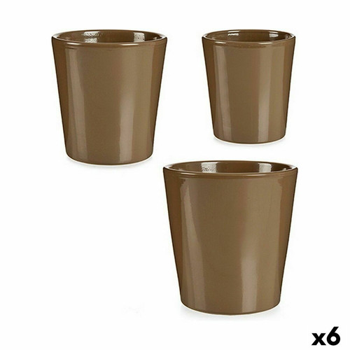 Pots, cache-pots Ibergarden Set de pots Taupe Argile (6 Unités)