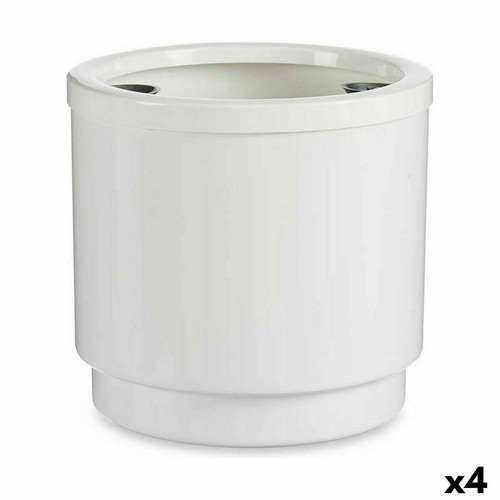 Ibergarden - Pot auto-arrosant Blanc polypropylène (26 x 25 x 26 cm) (4 Unités) Ibergarden  - Pots, cache-pots
