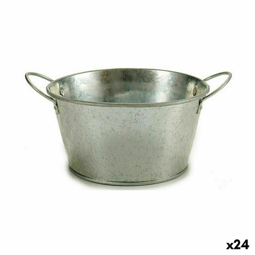 Ibergarden - Cache-pot Seau Argenté Zinc 27,5 x 10,5 x 20 cm (24 Unités) Ibergarden - Pots, cache-pots