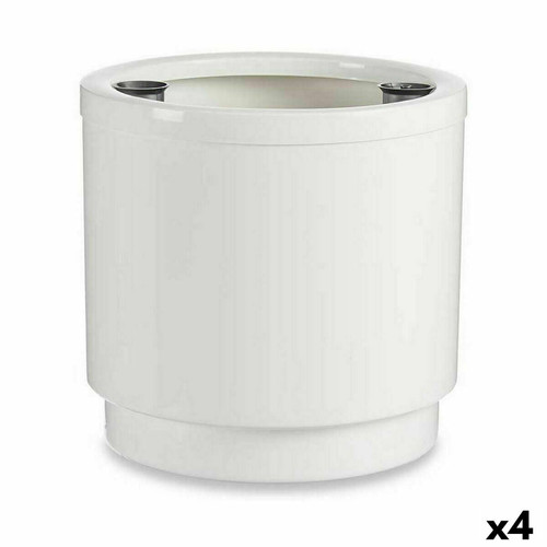 Ibergarden - Pot auto-arrosant Blanc polypropylène 32 x 30,5 x 32 cm (4 Unités) Ibergarden - Pots, cache-pots