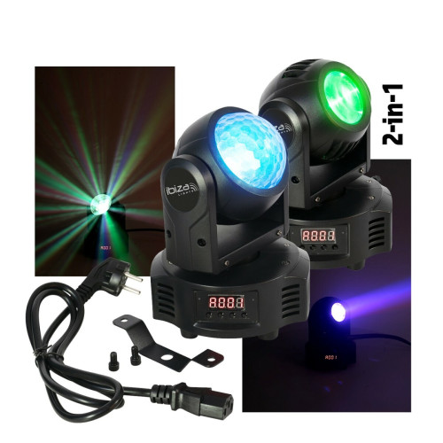 Ibiza Light - Lyre double face Ibiza Light MH-ASTRO-BEAM  - DMX 2 x 10W RGBW ASTRO & BEAM - 14/18 canaux DMX - Stroboscope Ibiza Light  - Lyre beam
