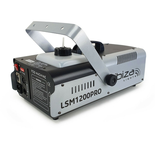 Ibiza Light Machine à fumée Ibiza Light LSM1200PRO programmable avec DMX - 2 télécommandes - 1200W + 1L de liquide inclus