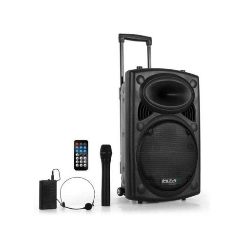 Pack Enceintes Home Cinéma Ibiza Sound Système de sono portable 12" - USB/BT/REC/VOX + 2 Micros VHF - Ibiza Sound PORT12VHF-BT