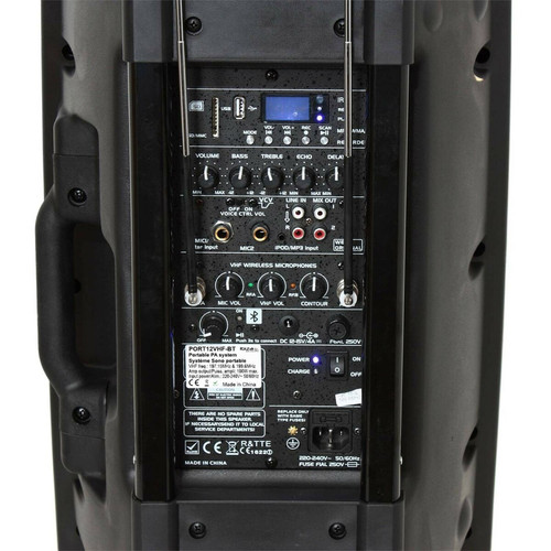 Ibiza Sound Système de sono portable 12" - USB/BT/REC/VOX + 2 Micros VHF - Ibiza Sound PORT12VHF-BT