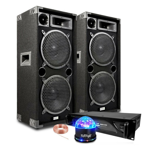 Packs DJ Bmi Pack Sonorisation IBIZA SOUND STAR 210 - DISCO BOX, Amplificateur BM SONIC 2000W TOTAL - Bass-Reflex 2 Boomers 25cm - 3 voies