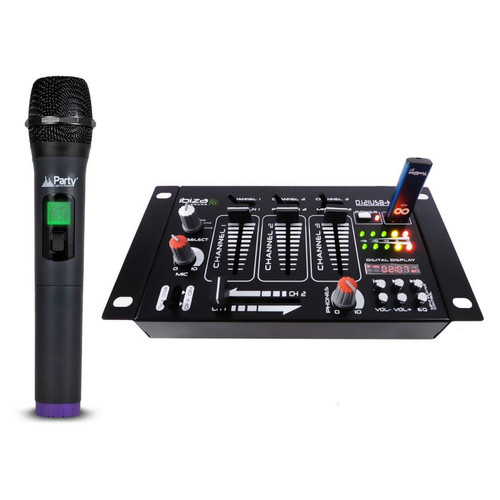 Ibiza Sound - Table de mixage - Ibiza Sound DJ21 4 voies 7 entrées USB + Micro sans fil VHF via USB - Ibiza Sound