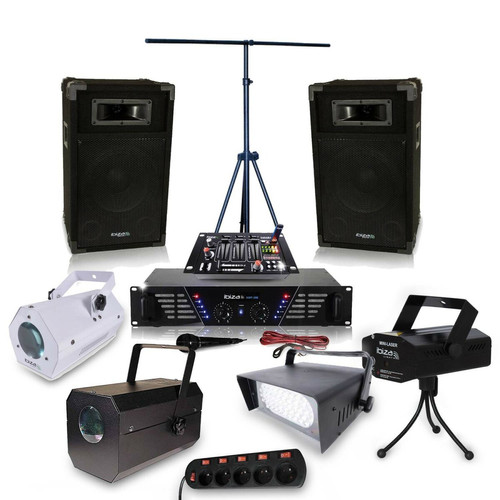 Ibiza Sound - Pack sono Dj Ampli 2 x 240 W + Effet pack lumieres Ibiza Sound  - Ampli dj