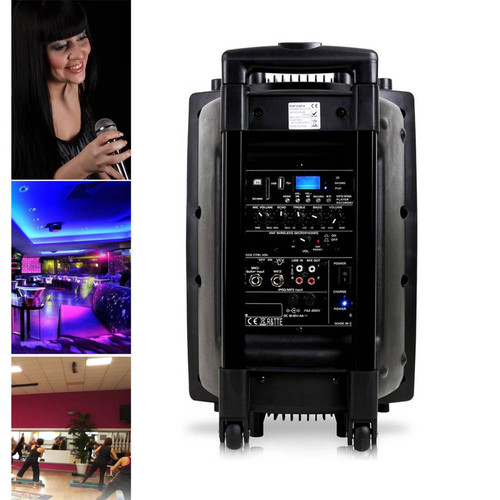 Pack Enceintes Home Cinéma Système de sono portable 12" - USB/BT/REC/VOX + 2 Micros VHF - Ibiza Sound PORT12VHF-BT
