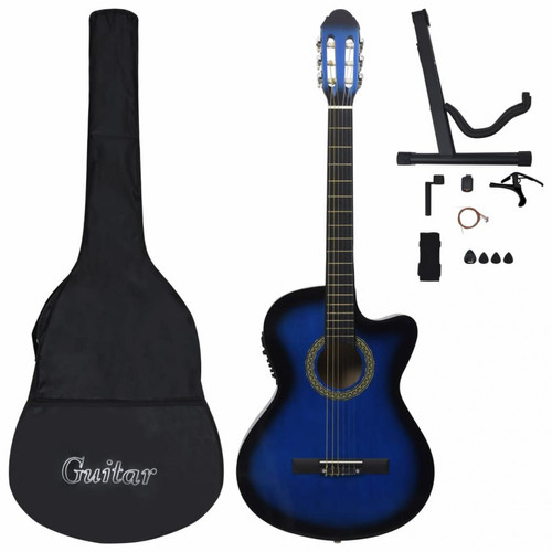 Bleu MagiDeal Mini Guitare Acoustique à 6 Cordes 23 pouces Instrument de Musique pour les Débutants 