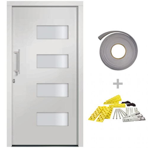 Icaverne - Icaverne - Portes d'entrée gamme Porte d'entrée Aluminium et PVC Blanc 100x200 cm - Icaverne