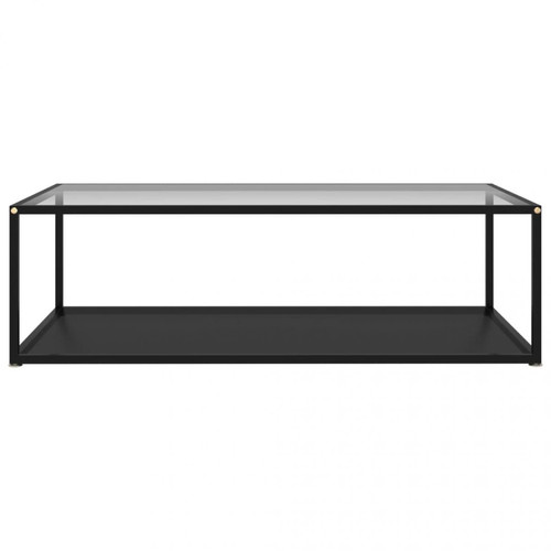 Icaverne - Icaverne - Tables basses ligne Table à thé Transparent et noir 120x60x35 cm Verre trempé Icaverne   - Icaverne