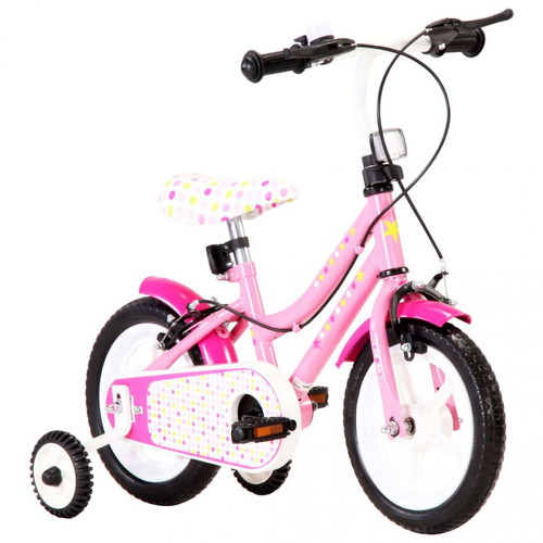 Icaverne - Icaverne - Vélos categorie Vélo pour enfants 12 pouces Blanc et rose - Vélo électrique