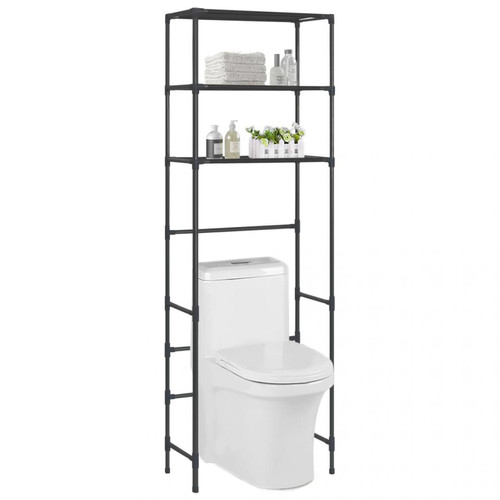 Icaverne - Stylé Accessoires de salle de bain serie Amsterdam Support de rangement de toilette à 3 niveaux Noir 53x28x169 cm - Sèche-serviette