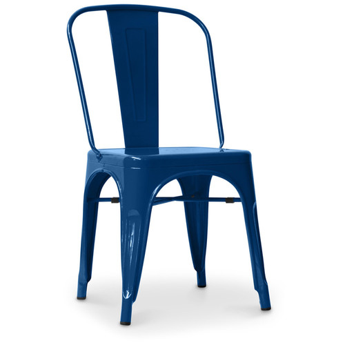 Iconik Interior - Chaise en acier de salle à manger - Design industriel - Nouvelle édition - Stylix Bleu foncé Iconik Interior  - Chaise industrielle Chaises