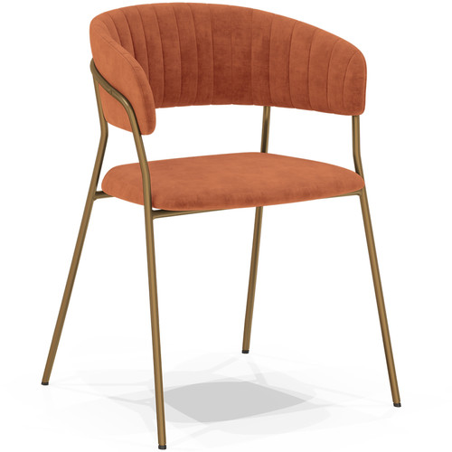 Iconik Interior - Chaise de salle à manger - Revêtue de velours - Gruna Orange rougeâtre Iconik Interior - Chaise écolier Chaises