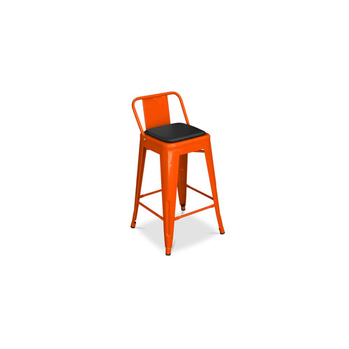 Coussin de chaise Coussin pour tabouret carré - simili cuir - Stylix Rouge
