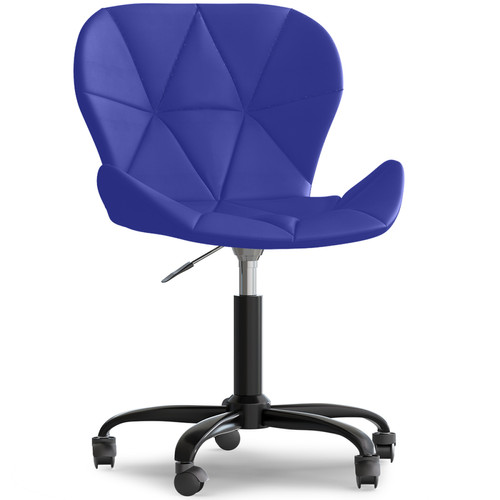 Iconik Interior - Chaise de bureau avec roulettes - Chaise pivotante de bureau - Revêtement en similicuir - Structure noire Wito Bleu Iconik Interior  - Chaise écolier Chaises
